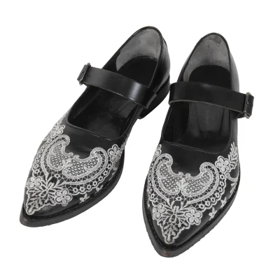 JUNYA WATANABE COMME des GARCONS Lace Embroidery Mary Janes Shoes