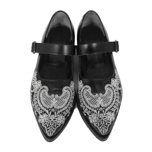 JUNYA WATANABE COMME des GARCONS Lace Embroidery Mary Janes Shoes K-173780_002