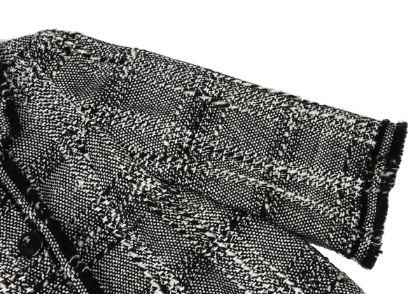 HIROKO BIS Checked Tweed Fringe Jacket K-173799_006