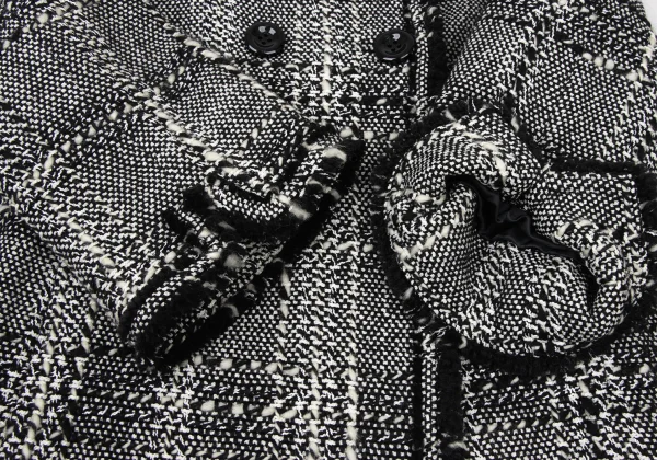 HIROKO BIS Checked Tweed Fringe Jacket K-173799_007