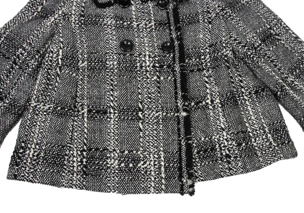 HIROKO BIS Checked Tweed Fringe Jacket K-173799_008