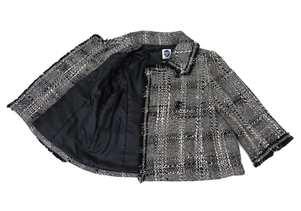 HIROKO BIS Checked Tweed Fringe Jacket K-173799_009