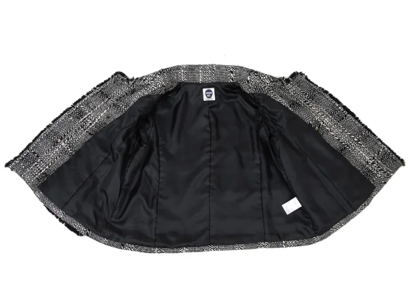 HIROKO BIS Checked Tweed Fringe Jacket K-173799_010