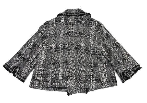 HIROKO BIS Checked Tweed Fringe Jacket K-173799_011