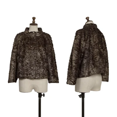 L'EQUIPE YOSHIE INABA Metallic Paint Fur Short Jacket