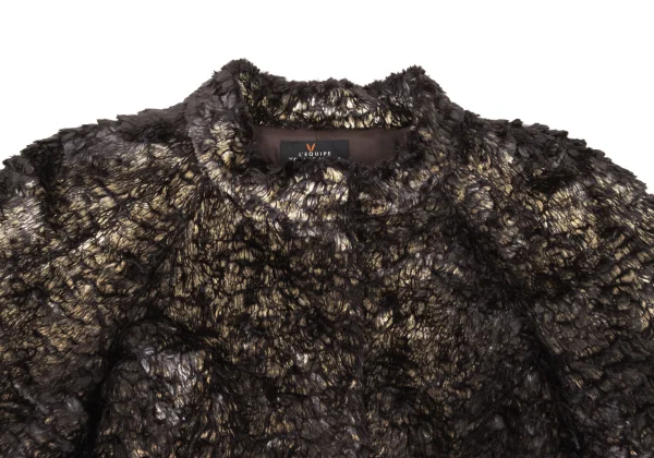 L'EQUIPE YOSHIE INABA Metallic Paint Fur Short Jacket K-173800_003