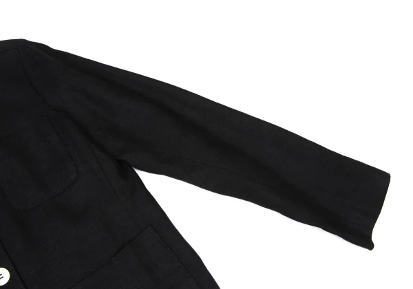 L'EQUIPE YOSHIE INABA Linen Pocket Stitch Collarless Jacket K-173801_007