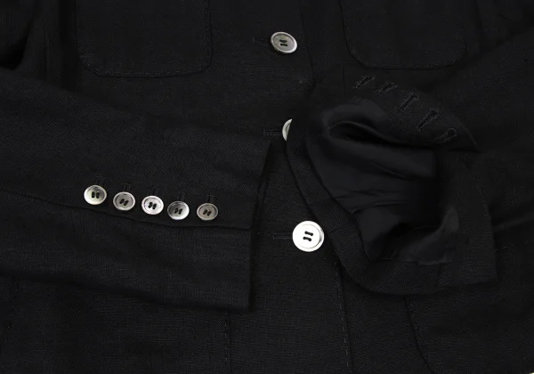 L'EQUIPE YOSHIE INABA Linen Pocket Stitch Collarless Jacket K-173801_008