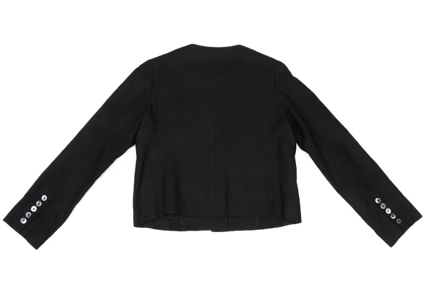 L'EQUIPE YOSHIE INABA Linen Pocket Stitch Collarless Jacket K-173801_012