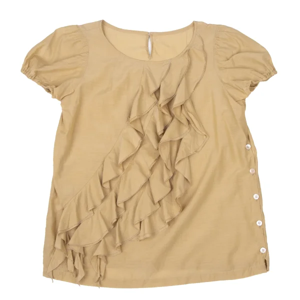 L'EQUIPE YOSHIE INABA Cupro Cotton Frill Blouse K-173802_002