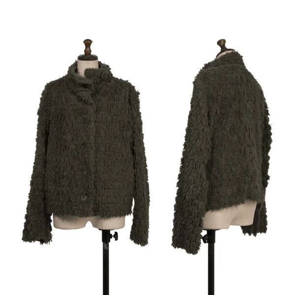 ISSEY MIYAKE HaaT Angora Fur Jacket Khaki 3 K-173806_001
