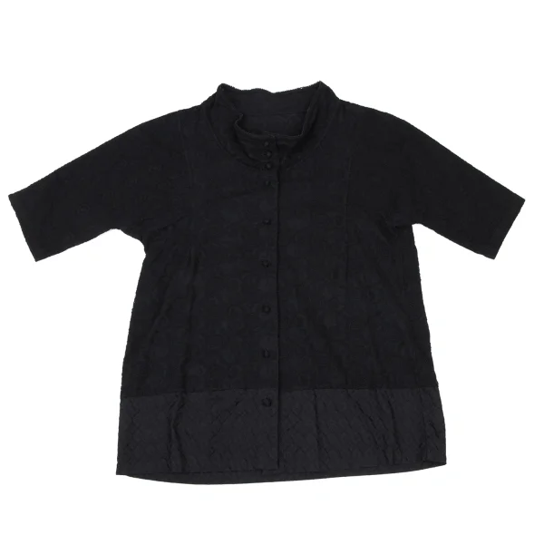 ISSEY MIYAKE HaaT Cotton Paisley Embroidery Switching Blouse K-173807_002