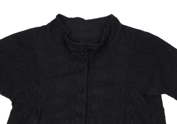 ISSEY MIYAKE HaaT Cotton Paisley Embroidery Switching Blouse K-173807_003