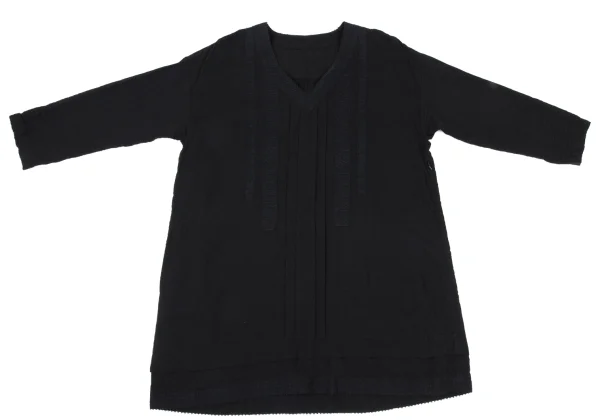 ISSEY MIYAKE HaaT Cotton Rayon Taping V Neck Top K-173811_002