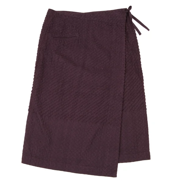 ISSEY MIYAKE HaaT Cotton Cutting Quilted Wrap Skirt K-173814_002