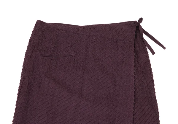 ISSEY MIYAKE HaaT Cotton Cutting Quilted Wrap Skirt K-173814_003