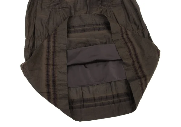 ISSEY MIYAKE HaaT Cotton Silk Gathered Stripe Skirt K-173815_008