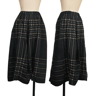 ISSEY MIYAKE HaaT Silk Cotton Line Tuck Skirt