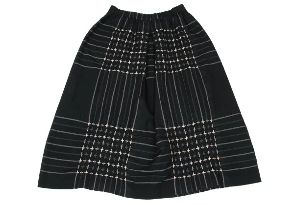 ISSEY MIYAKE HaaT Silk Cotton Line Tuck Skirt K-173816_002