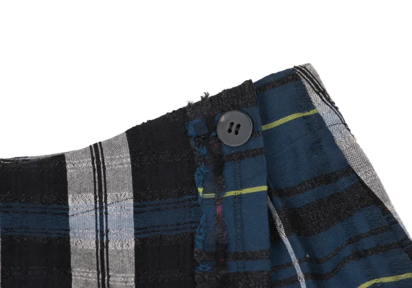 ISSEY MIYAKE HaaT Cotton Wool Check Back Wrap Skirt K-173817_007