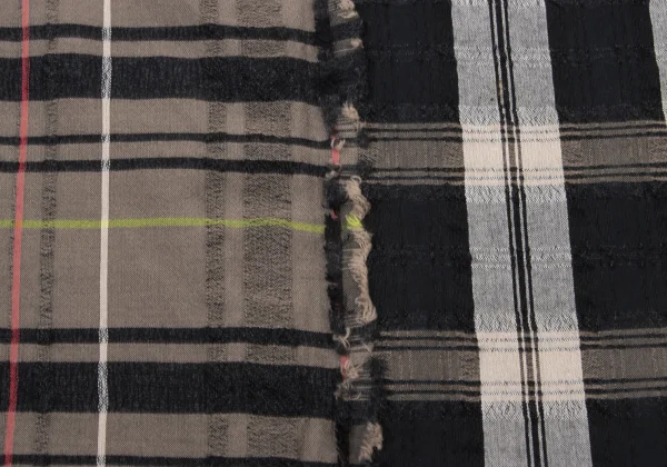 ISSEY MIYAKE HaaT Cotton Wool Check Back Wrap Skirt K-173817_011