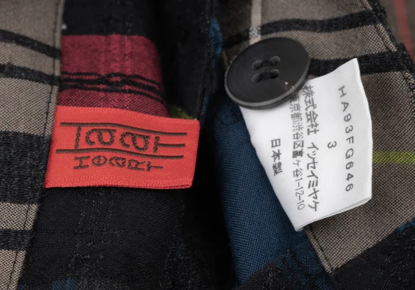 ISSEY MIYAKE HaaT Cotton Wool Check Back Wrap Skirt K-173817_013
