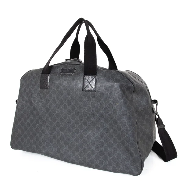 GUCCI GG Supreme PVC Coated Boston Bag Black  K-173820_001