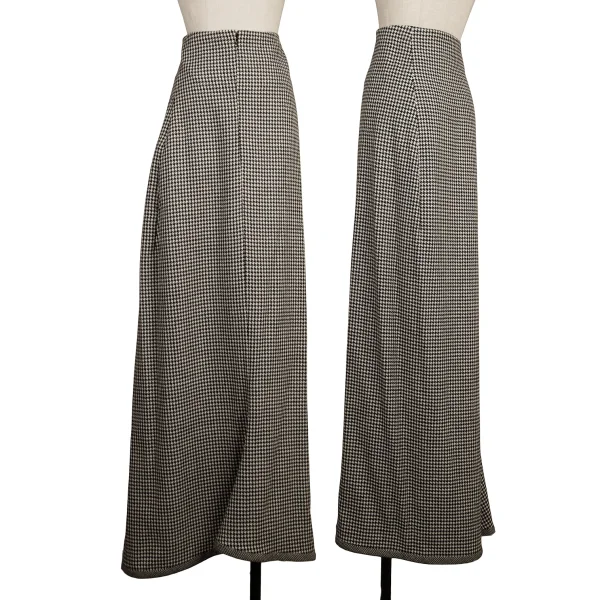Yohji Yamamoto FEMME Wool Houndstooth High Waist Skirt Black,White 3 K-173822_001