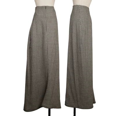 Yohji Yamamoto FEMME Wool Houndstooth High Waist Skirt
