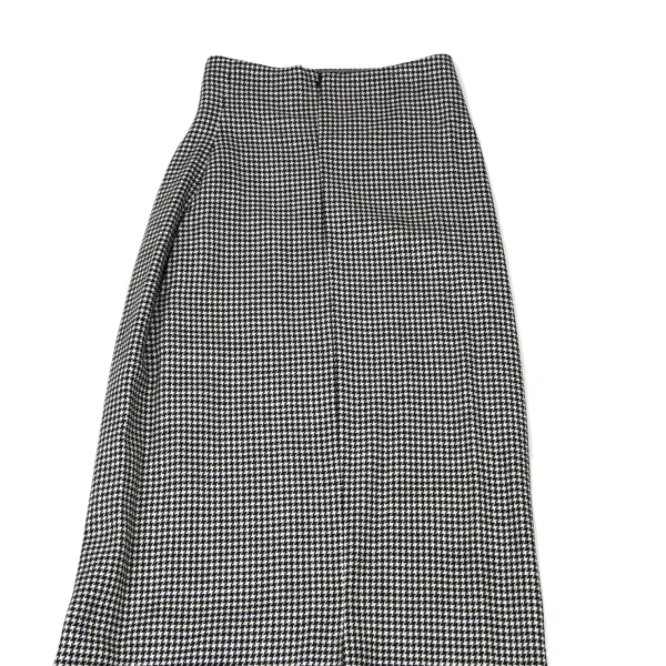 Yohji Yamamoto FEMME Wool Houndstooth High Waist Skirt K-173822_003