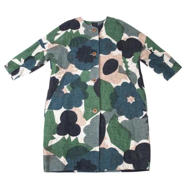 mina perhonen Flower Basket Padding Quilted Floral Print Coat K-173824_002