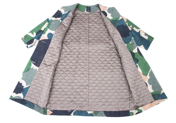 mina perhonen Flower Basket Padding Quilted Floral Print Coat K-173824_012