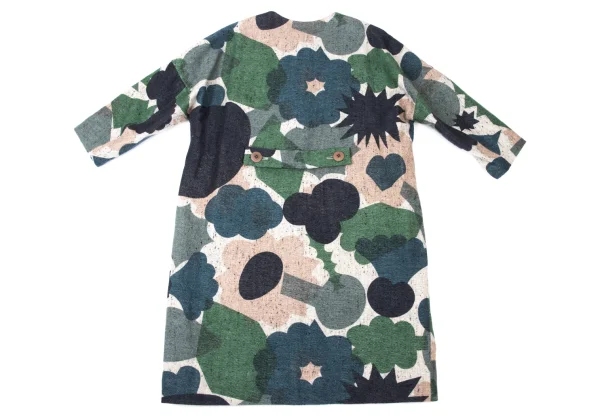 mina perhonen Flower Basket Padding Quilted Floral Print Coat K-173824_013