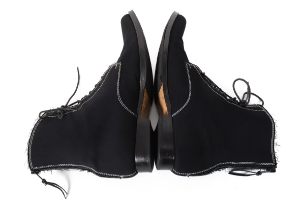 Y's White Stitched Wool gabardine Boots K-173825_009