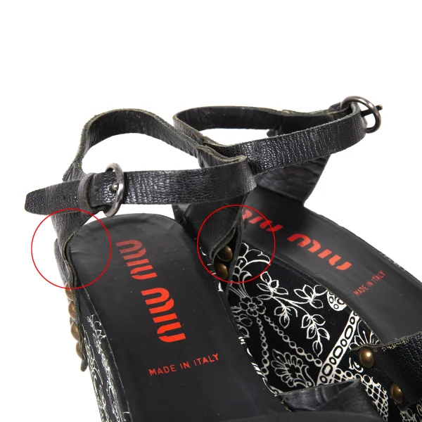 MIU MIU Floral Wedge-sole Sandals K-173827_011