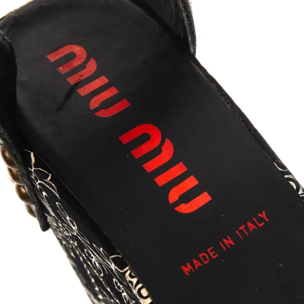 MIU MIU Floral Wedge-sole Sandals K-173827_015