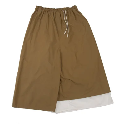 Y's Asymmetrical Layered Wide Dropped Crotch Pants