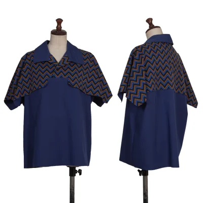 ISSEY MIYAKE Zigzag Double Face Short Sleeve Pullover Shirt