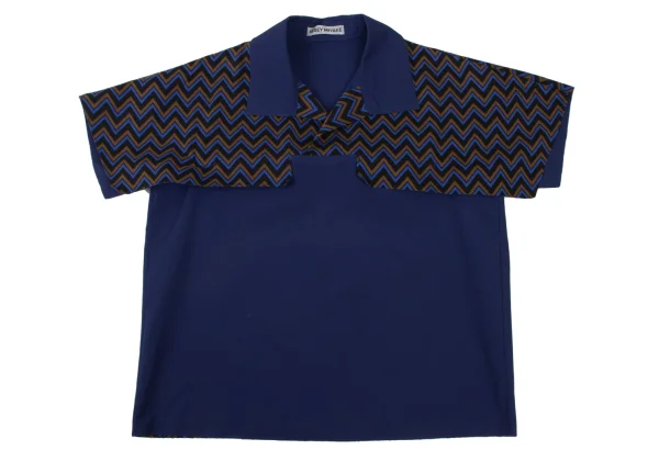 ISSEY MIYAKE Zigzag Double Face Short Sleeve Pullover Shirt K-173831_002