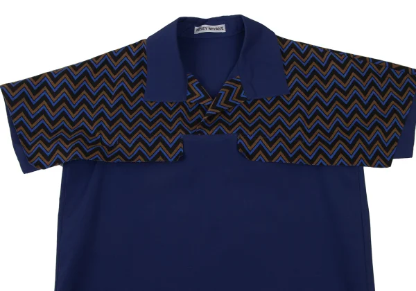 ISSEY MIYAKE Zigzag Double Face Short Sleeve Pullover Shirt K-173831_003