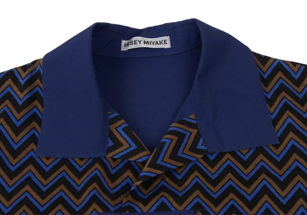 ISSEY MIYAKE Zigzag Double Face Short Sleeve Pullover Shirt K-173831_004