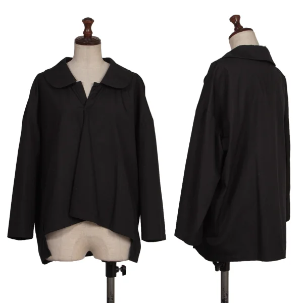 COMME des GARCONS Cotton Skipper Round Collar Blouse Black XS K-173832_001