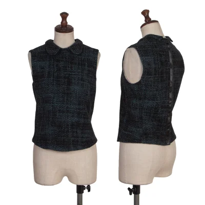 EMPORIO ARMANI Houndstooth Tweed Sleeveless Blouse