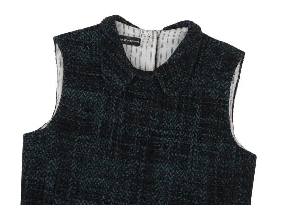 EMPORIO ARMANI Houndstooth Tweed Sleeveless Blouse K-173834_003