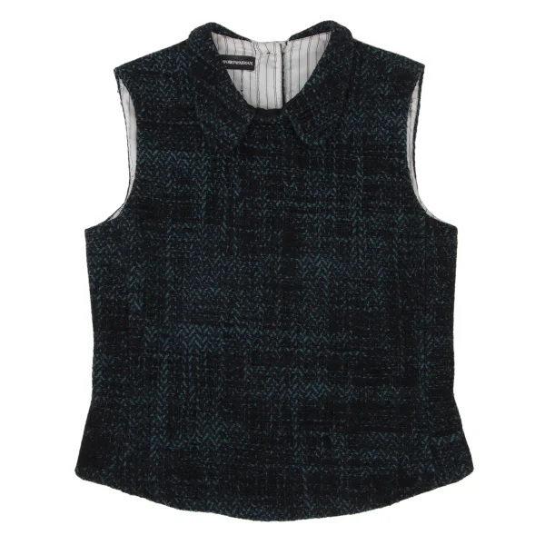EMPORIO ARMANI Herringbone Tweed Sleeveless Blouse & Skirt K-173836_003