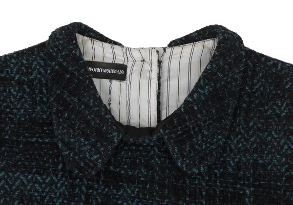 EMPORIO ARMANI Herringbone Tweed Sleeveless Blouse & Skirt K-173836_005