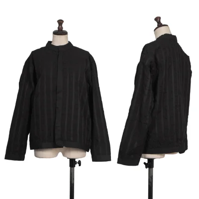 ASHA BY MDS Striped Embroidery Stand-collar Jacket