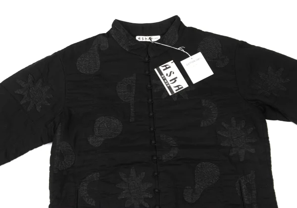ASHA BY MDS Graphic Embroidery Many Button Stand-collar Jacket K-173855_003
