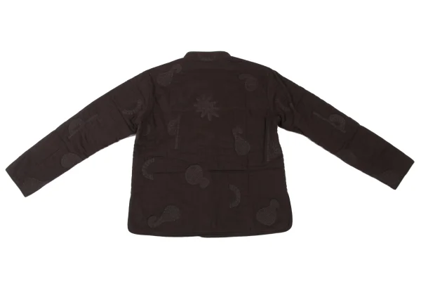 ASHA BY MDS Graphic Embroidery Many Button Stand-collar Jacket K-173856_012