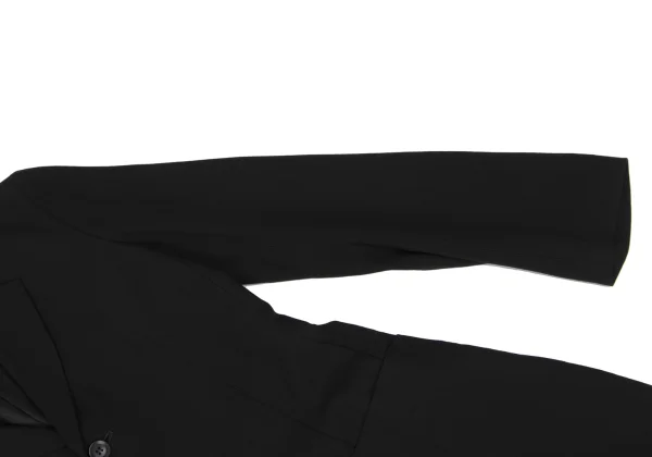 Yohji Yamamoto FEMME Rayon Blend Side Pleats Switching Long Jacket K-173857_005